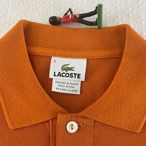 NWOT Lacoste Polo Shirt Orange Men's Size S Retail $110 Made in Peru!